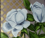 Hvide roser m/guld