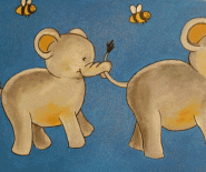Tre elefanter kom marcherende
