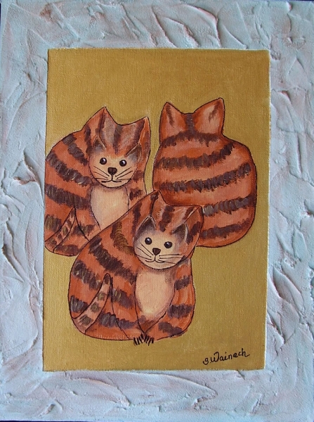 3 red cats