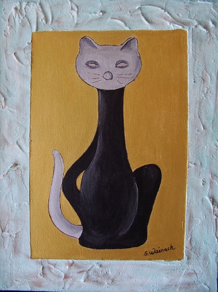 Black silver cat