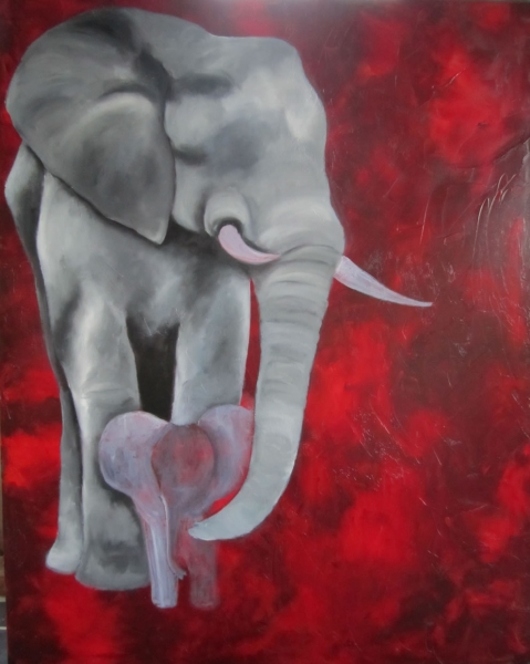 Elefant med barn