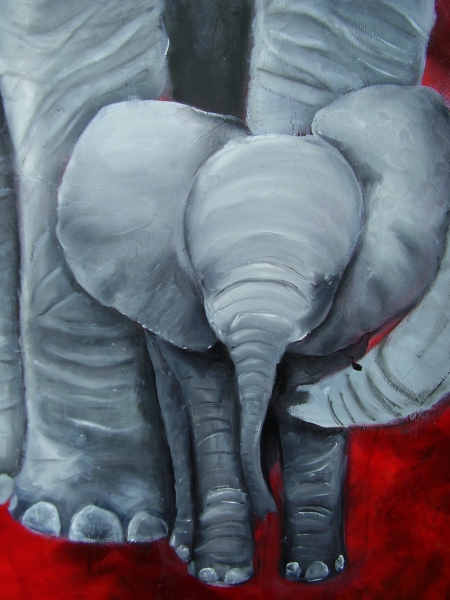 Elefant med barn