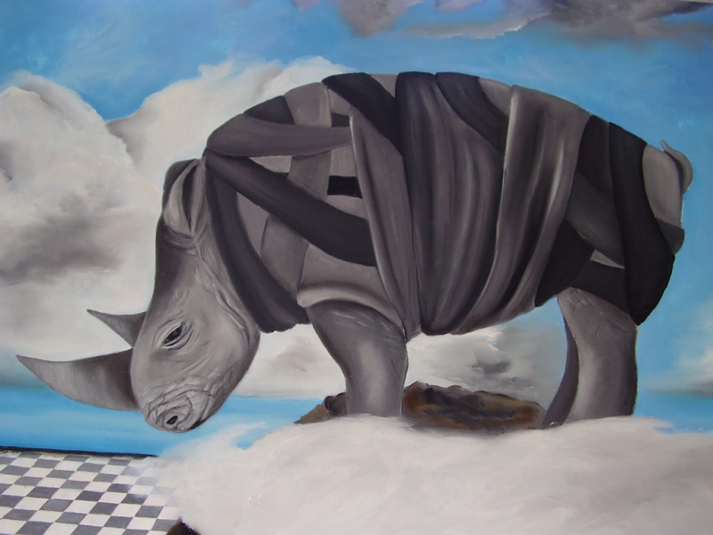 Rhinos on alpetop