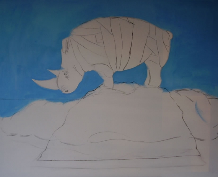 Rhinos on alpetop