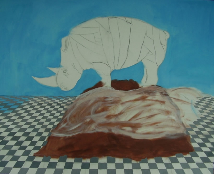 Rhinos on alpetop