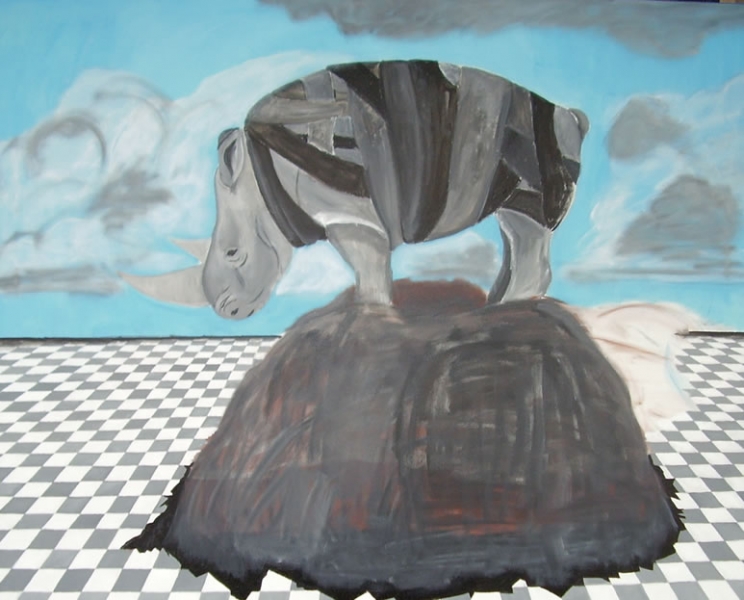 Rhinos on alpetop