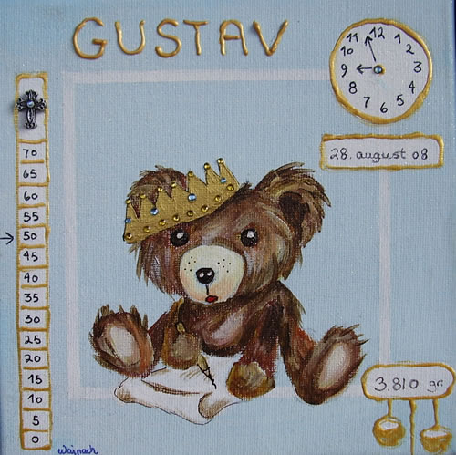 Bamse 500 kr. m/ramme og data