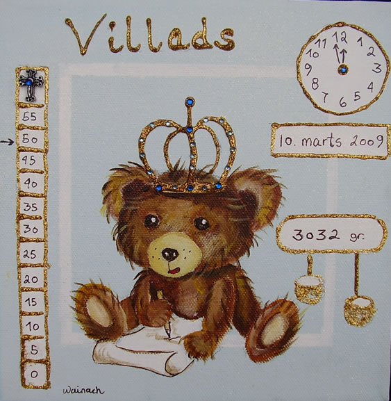 Bamse 500 kr. m/ramme og data