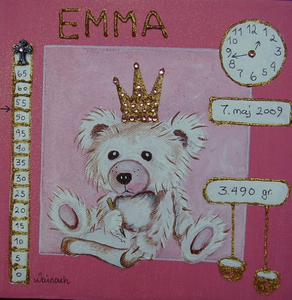 Bamse 500 kr. m/ramme og data