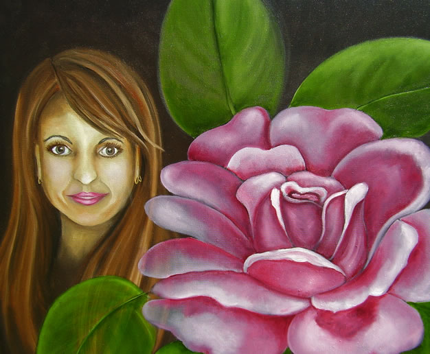 Elena med blomst